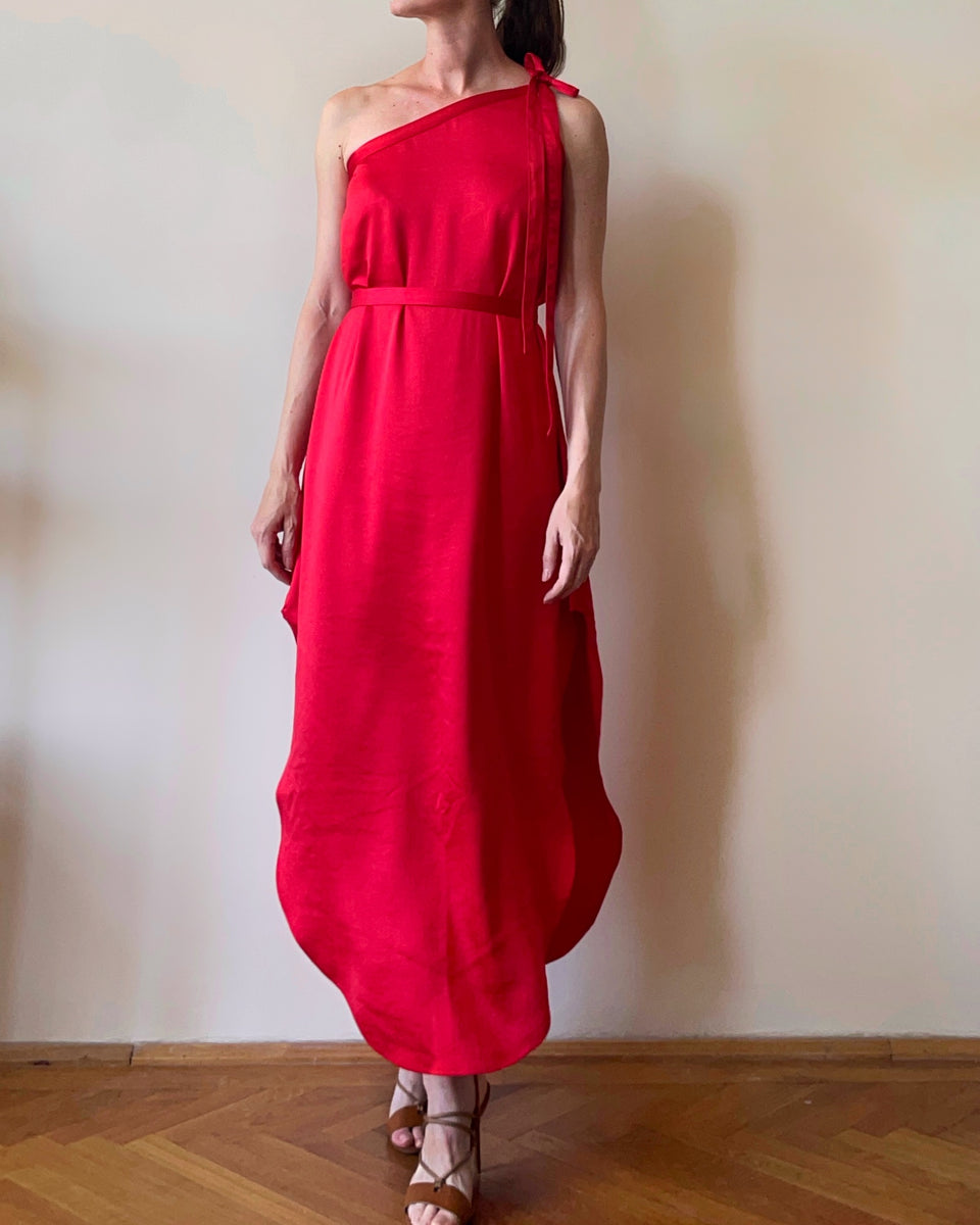 KARMACSI GAIA-DRESS-RED SATIN- THE URBAN BOHEMIAN - SHOP ONLINE ...