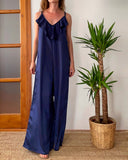 SATIN FRILL OVERALL NAVY BLUE/MORE COLOURS