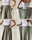 FOLDED PALAZZO PANTS PISTACHIO DOUBLE GAUZE/MORE COLOURS