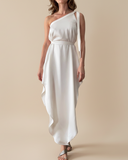 GAIA DRESS WHITE SATIN/MORE TEXTURES