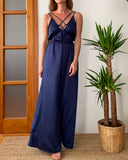 SATIN STRAP OVERALL NAVY BLUE/MORE COLOURS
