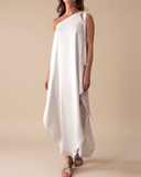 GAIA DRESS WHITE SATIN/MORE TEXTURES