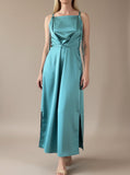 STRAIGHT DAPHNE DRESS WATERGREEN SATIN/MORE COLOURS
