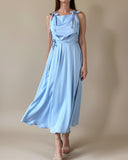 DAPHNE DRESS BABYBLUE SATIN/MORE COLOURS