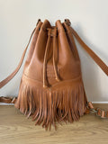 BROWN FRINGE BACKPACK/TOTEBAG