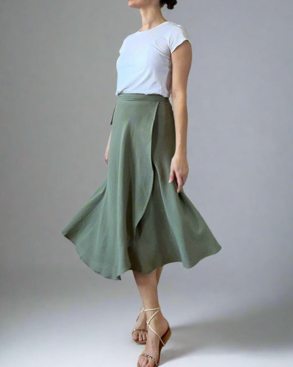 WRAPSKIRT DOUBLE GAUZE/PISTACHIO/MORE COLOURS
