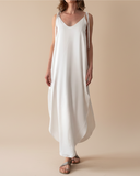 JUNE DRESS WHITE SATIN/MORE TEXTURES