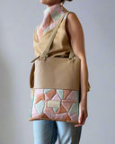 QUILT MOSAIC ZIPPER BACKPACK/TOTEBAG 1.