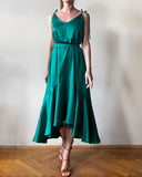 MIDI FRIDA DRESS CHAMPAGNE EMERALD SATIN/MORE COLOURS