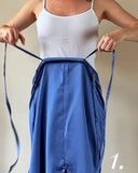 FOLDED SERA MAXI SKIRT CORNFLOWER BLUE/MORE COLOURS