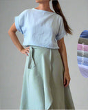 CROPPED AYA TOP DOUBLE GAUZE/LIGHT SKY/MORE COLOURS