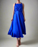 DAPHNE DRESS QUEEN BLUE SATIN/MORE COLOURS