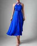 DAPHNE DRESS QUEEN BLUE SATIN/MORE COLOURS