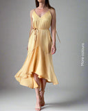 MIDI FRIDA DRESS YASMINE YELLOW SATIN/MORE COLOURS