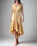 MIDI FRIDA DRESS YASMINE YELLOW SATIN/MORE COLOURS