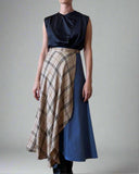 WRAPSKIRT DENIM AND CHECKS