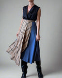 WRAPSKIRT DENIM AND CHECKS