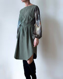 ISLA MINI DRESS OIL GREEN 1.