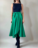 WRAPSKIRT THE GREEN SATIN