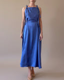DAPHNE DRESS CORNFLOWER BLUE SATIN/MORE COLOURS