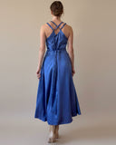 DAPHNE DRESS CORNFLOWER BLUE SATIN/MORE COLOURS