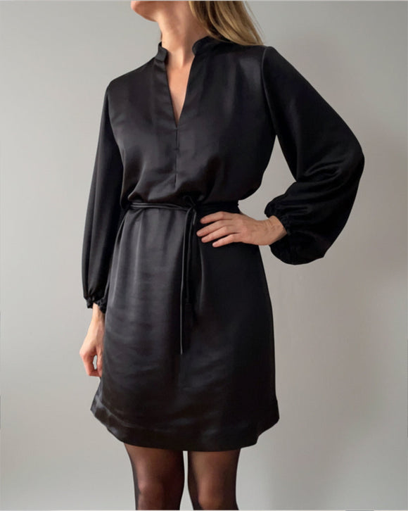 AVA DRESS BLACK SATIN/MORE COLOURS