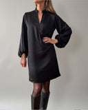 AVA DRESS BLACK SATIN/MORE COLOURS