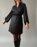 AVA DRESS BLACK SATIN/MORE COLOURS