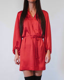 AVA DRESS RED SATIN/MORE COLOURS