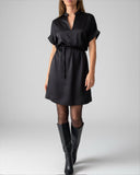 ASHA DRESS BLACK SATIN/MORE COLOURS