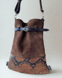 CHOCOLATE AND PITHON PRINT BACKPACK/TOTEBAG