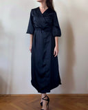 KYOTO WRAPDRESS BLACK SATIN/MORE COLOURS