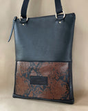 ZIPPER BACKPACK/TOTEBAG BLACK- PITHON