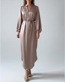 MAIA DRESS CHAI SATIN/MORE COLOURS