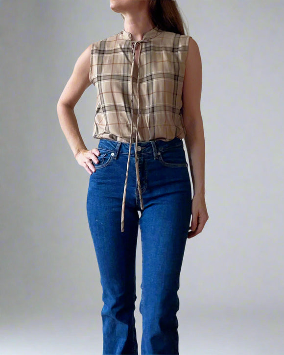 UJJATLAN BOW AVA TOP CHECKS