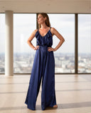 SATIN FRILL OVERALL NAVY BLUE/MORE COLOURS