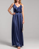 SATIN FRILL OVERALL NAVY BLUE/MORE COLOURS