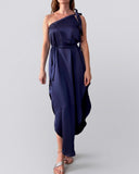 GAIA DRESS NAVY BLUE SATIN