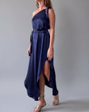 GAIA DRESS NAVY BLUE SATIN
