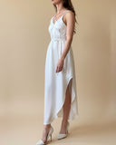 STRAP JUNE DRESS WHITE SATIN