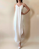 MACRAME JUNE DRESS WHITE SATIN