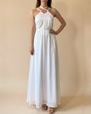 MAXI DAPHNE DRESS WHITE SATIN/MORE TEXTURES