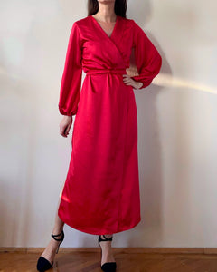 KYOTO WRAPDRESS RED SATIN/MORE COLOURS