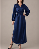 KYOTO WRAPDRESS NAVY SATIN/MORE COLOURS