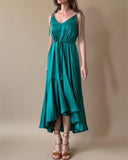 MIDI FRIDA DRESS EMERALD SATIN/MORE COLOURS