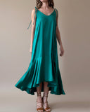 MIDI FRIDA DRESS EMERALD SATIN/MORE COLOURS