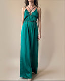 STRAP OVERALL EMERALD SATIN/MORE COLOURS
