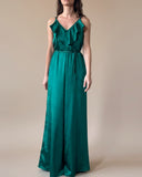 SATIN FRILL OVERALL EMERALD/MORE COLOURS