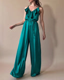 SATIN FRILL OVERALL EMERALD/MORE COLOURS