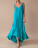 FRIDA DRESS SEA BLUE SATIN